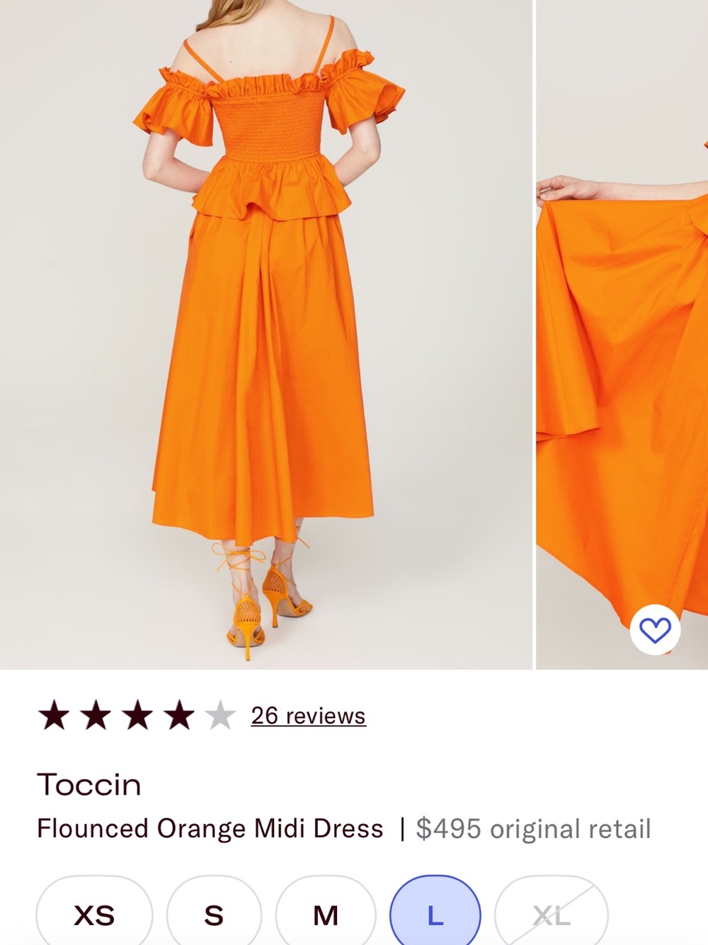 Toccin x RTR Orange Ruffle Off-Shoulder Formal Dress - Picture 11 of 13